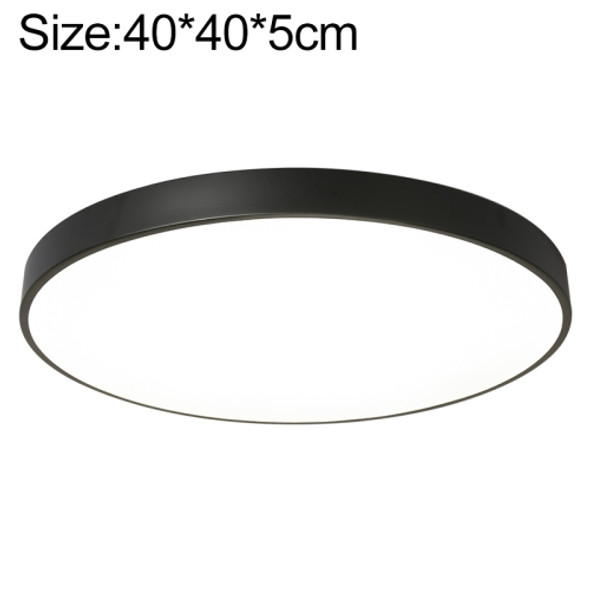Macaron LED Round Ceiling Lamp, 3-Colors Light, Size:40cm(Black)