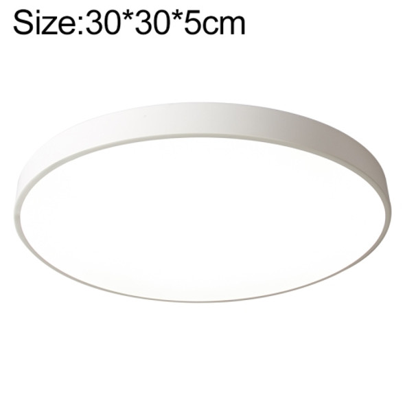Macaron LED Round Ceiling Lamp, 3-Colors Light, Size:30cm(White)