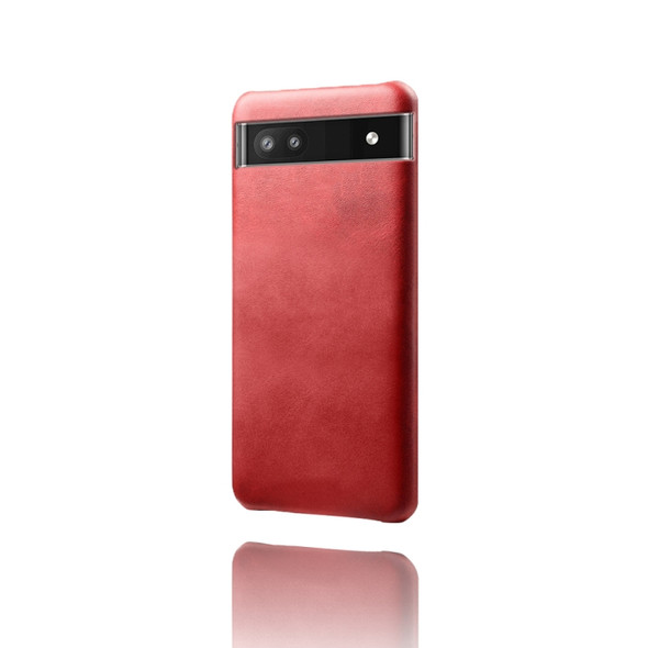 For Google Pixel 6a Calf Texture PC + PU Phone Case(Red)