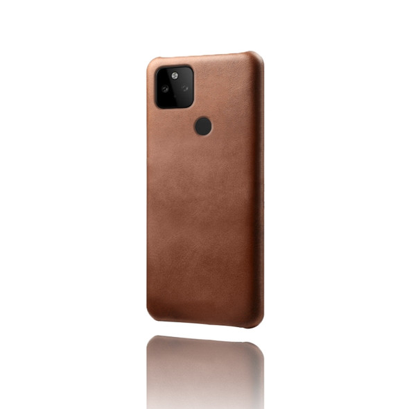 For Google Pixel 5a Calf Texture PC + PU Phone Case(Brown)