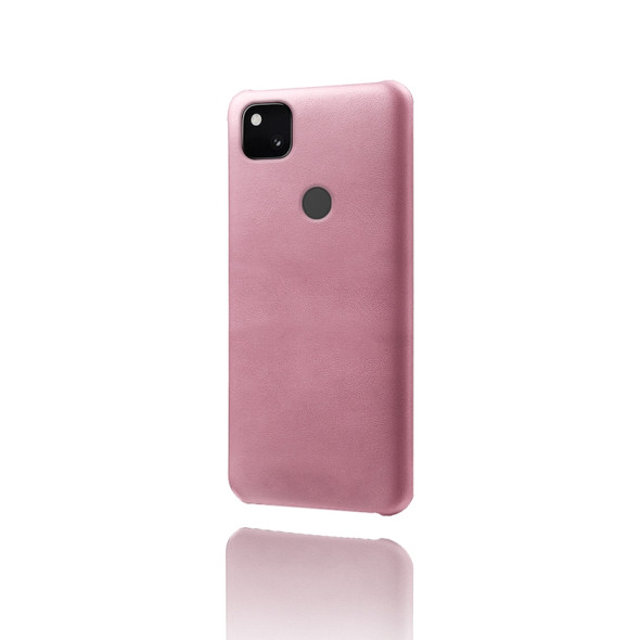 For Google Pixel 4a Calf Texture PC + PU Phone Case(Pink)