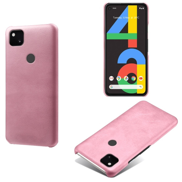 For Google Pixel 4a Calf Texture PC + PU Phone Case(Pink)