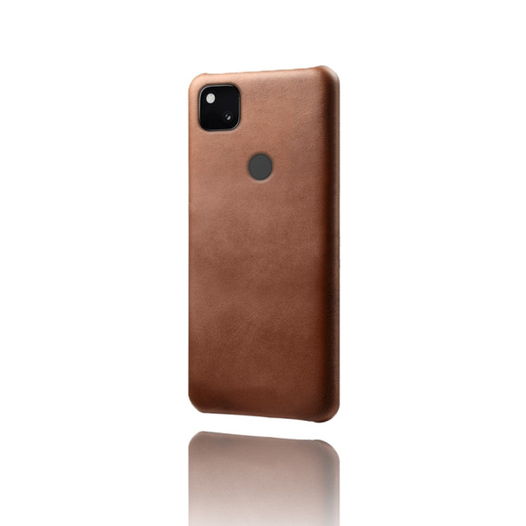 For Google Pixel 4a Calf Texture PC + PU Phone Case(Brown)