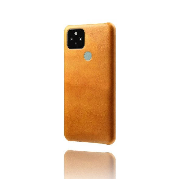 For Google Pixel 5 Calf Texture PC + PU Phone Case(Orange)