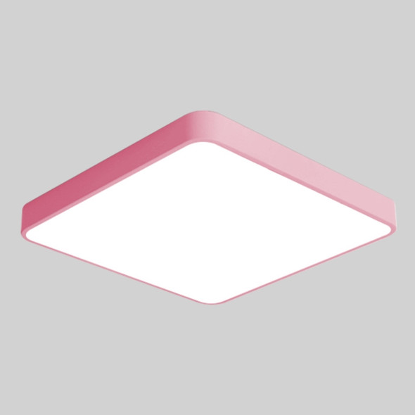 Macaron LED Square Ceiling Lamp, 3-Colors Light, Size:60cm(Pink)