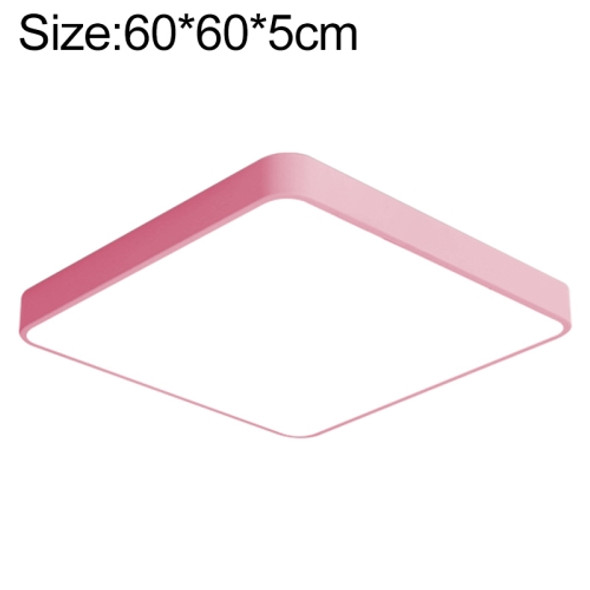 Macaron LED Square Ceiling Lamp, 3-Colors Light, Size:60cm(Pink)