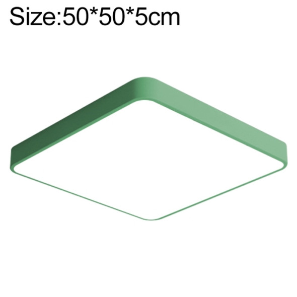 Macaron LED Square Ceiling Lamp, 3-Colors Light, Size:50cm(Green)