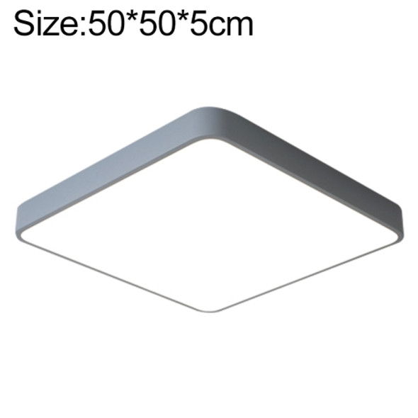 Macaron LED Square Ceiling Lamp, Stepless Dimming, Size:50cm(Grey)