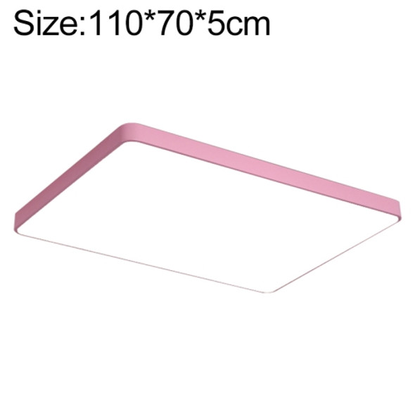 Macaron LED Rectangle Ceiling Lamp, White Light, Size:110x70cm(Pink)