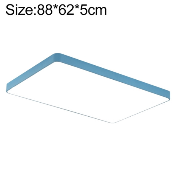 Macaron LED Rectangle Ceiling Lamp, White Light, Size:88x62cm(Blue)