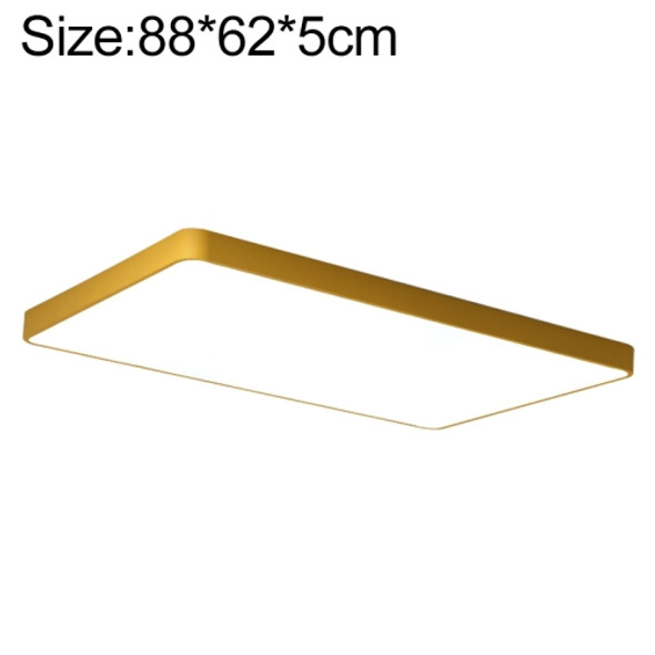 Macaron LED Rectangle Ceiling Lamp, Stepless Dimming, Size:88x62cm(Gold)