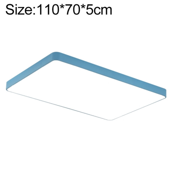 Macaron LED Rectangle Ceiling Lamp, 3-Colors Light, Size:110x70cm(Blue)