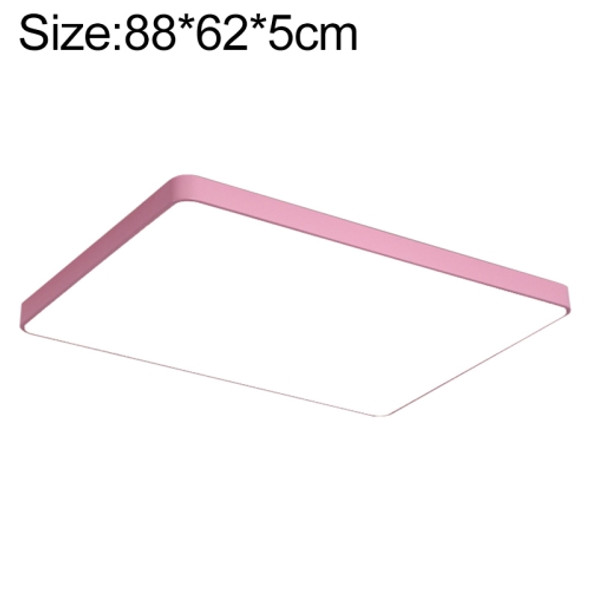 Macaron LED Rectangle Ceiling Lamp, Stepless Dimming, Size:88x62cm(Pink)