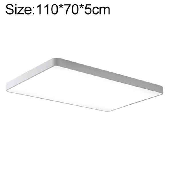 Macaron LED Rectangle Ceiling Lamp, 3-Colors Light, Size:110x70cm(White)