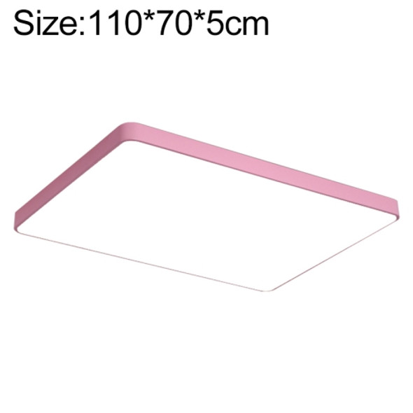 Macaron LED Rectangle Ceiling Lamp, 3-Colors Light, Size:110x70cm(Pink)