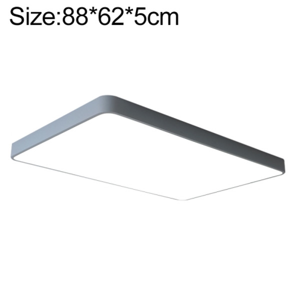 Macaron LED Rectangle Ceiling Lamp, White Light, Size:88x62cm(Grey)