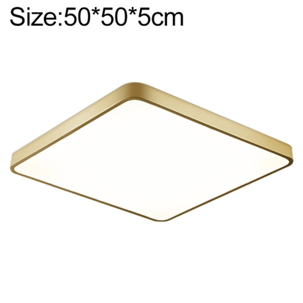 Macaron LED Square Ceiling Lamp, 3-Colors Light, Size:50cm(Gold)