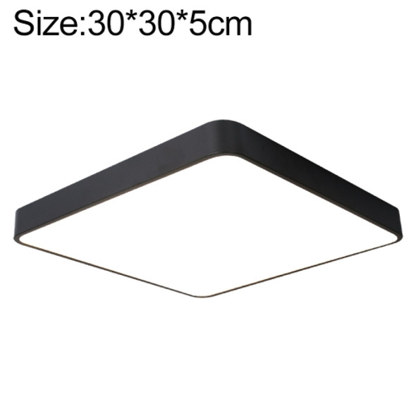 Macaron LED Square Ceiling Lamp, White Light, Size:30cm(Black)