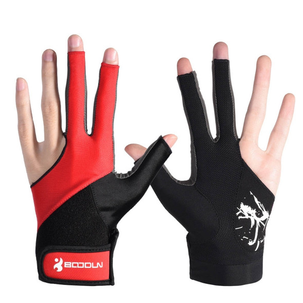 BOODUN M200932 Three-Pointer Billiard Gloves Abrasion Resistant Comfortable Billiard Single Gloves, Size: L(Red)
