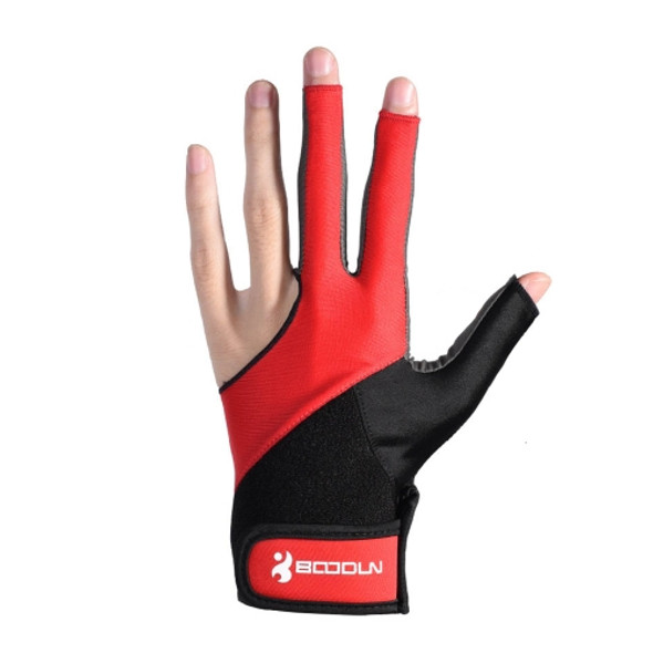 BOODUN M200932 Three-Pointer Billiard Gloves Abrasion Resistant Comfortable Billiard Single Gloves, Size: M(Red)