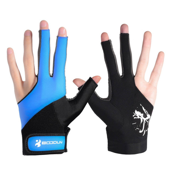 BOODUN M200932 Three-Pointer Billiard Gloves Abrasion Resistant Comfortable Billiard Single Gloves, Size: L(Blue)