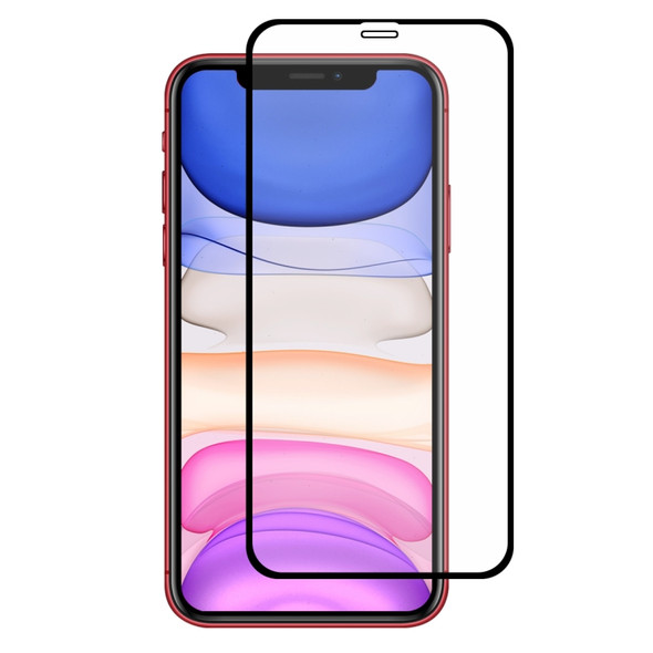 For iPhone 11 Hat-Prince 2 in 1 Full Glue 0.26mm 9H 2.5D Tempered Glass Full Coverage Protector + 0.2mm 9H 2.15D Round Edge Rear Camera Lens Tempered Glass Film