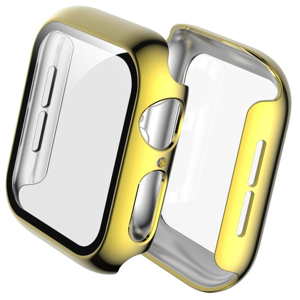 For Apple Watch Series 5 & 4 40mm Full Coverage Plating Glass Case(Gold)