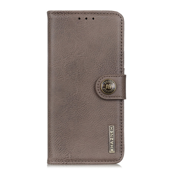 For Alcatel 1S 2020 Cowhide Texture Horizontal Flip Leather Case with Holder & Card Slots & Wallet(Khaki)