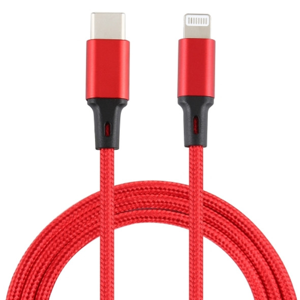 2A USB to 8 Pin Braided Data Cable, Cable Length: 1m(Red)