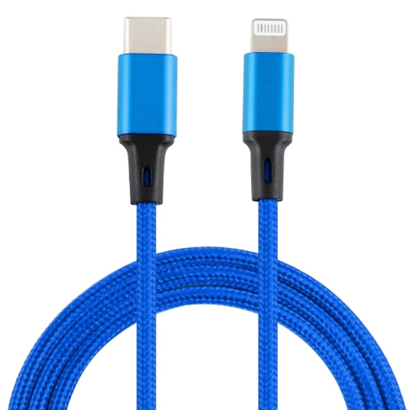 2A USB to 8 Pin Braided Data Cable, Cable Length: 1m(Blue)
