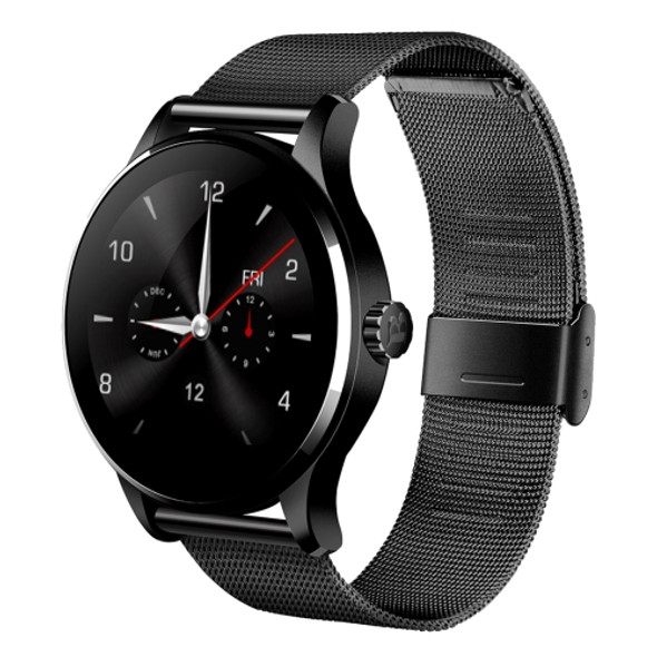 K88H 1.22 inch 2.5D Curved Screen Bluetooth 4.0 IP54 Waterproof Metal Strap Smart Bracelet with Heart Rate Monitor & BT Call & Pedometer & Call Reminder & SMS / Twitter Alerts & Anti lost & Remote Camera Functions For Android 4.4 OS and IOS 7.0 or Ab