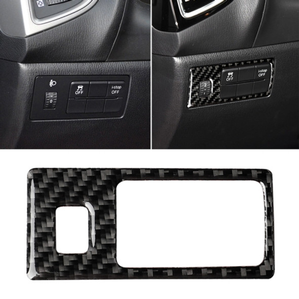 Car Carbon Fiber Headlight Adjustment Frame Decorative Sticker for Mazda Axela 2014 / 2017-2018, Left Drive