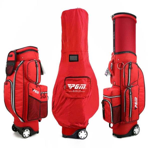 PGM Men Golf Bag Telescopic Golf Club Bag with Five-piece Plunger Holes & Waterproof Cover (Red)