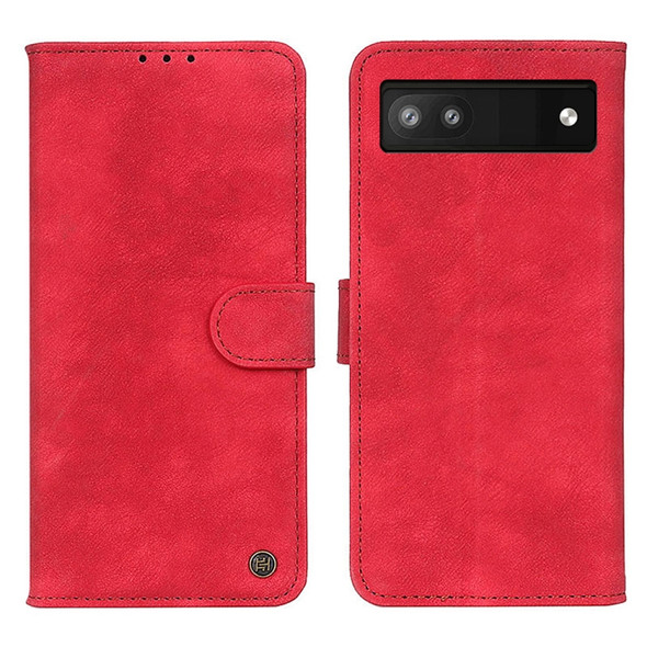 For Google Pixel 6a Antelope Texture Magnetic Buckle Leather Phone Case(Red)