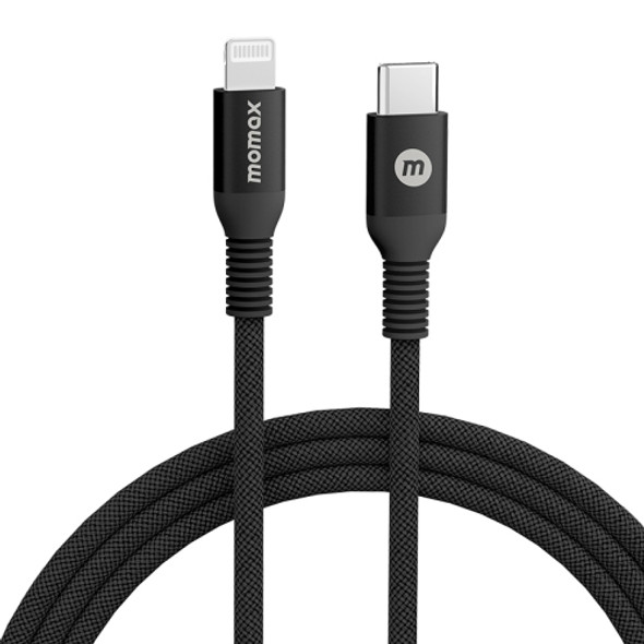 MOMAX DL51D Type-C / USB-C to 8 Pin PD Braided Fast Charging Cable, Length: 1.2m (Black)