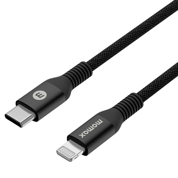 MOMAX DL51D Type-C / USB-C to 8 Pin PD Braided Fast Charging Cable, Length: 1.2m (Black)