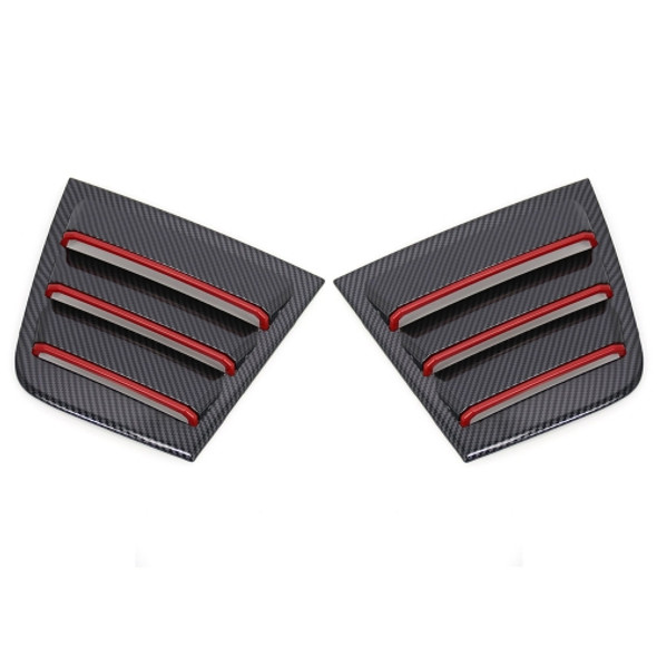 SSW048-C-R Carbon Fiber Red Car Side Window Louvers Air Vent Scoop Shades Cover for Dodge Charger 2011-2021