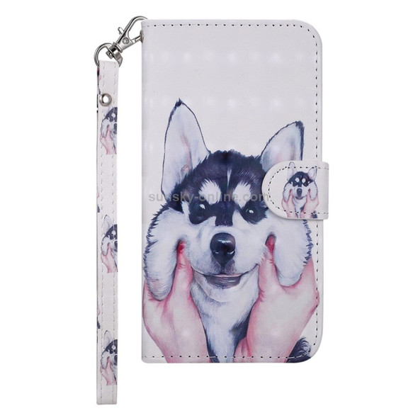 Siberian Husky Pattern Colored Drawing Horizontal Flip Leather Case for Huawei P30 Lite, with Holder & Card Slots & Wallet & Lanyard