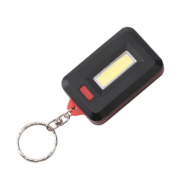 2 PCS 3W Mini COB LED Flashlight Keychain Emergency Camping  Backpack Light with 3 Modes(Red)