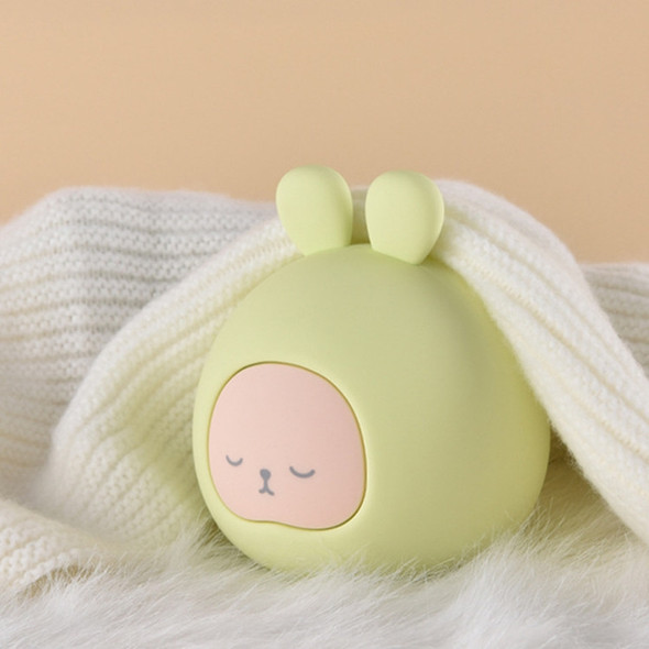 Silicone Water-filled Hot Water Bottle Rabbit Hand Warmer Bag(Green)