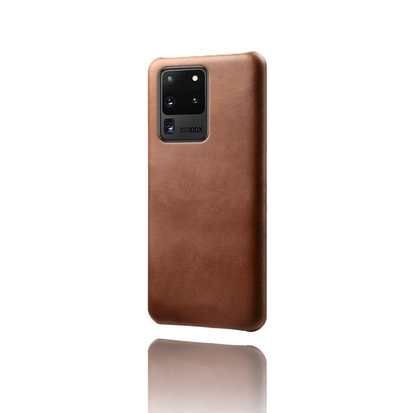 For Samsung Galaxy S20 Ultra Calf Texture  PC + PU Phone Case(Brown)