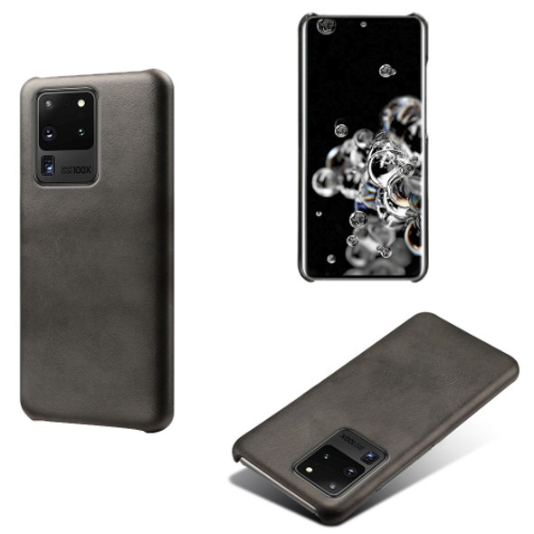 For Samsung Galaxy S20 Ultra Calf Texture  PC + PU Phone Case(Black)