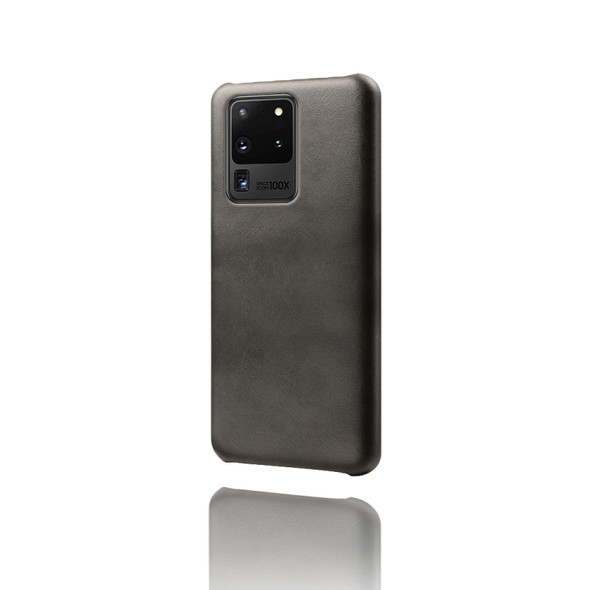 For Samsung Galaxy S20 Ultra Calf Texture  PC + PU Phone Case(Black)