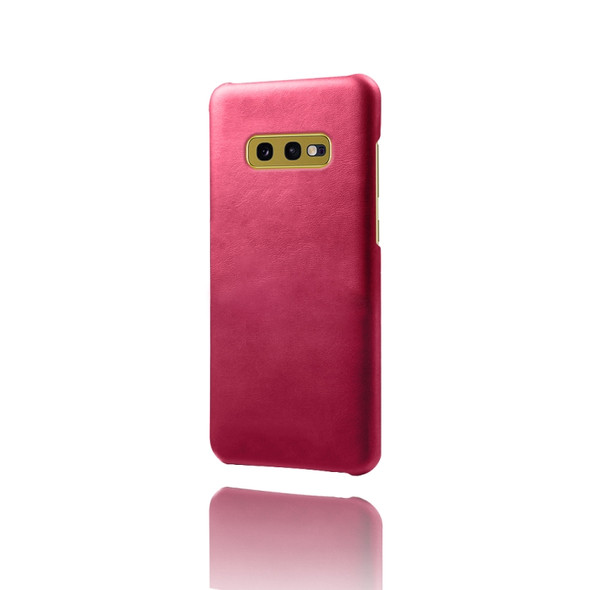 For Samsung Galaxy S10e Calf Texture  PC + PU Phone Case(Rose Red)