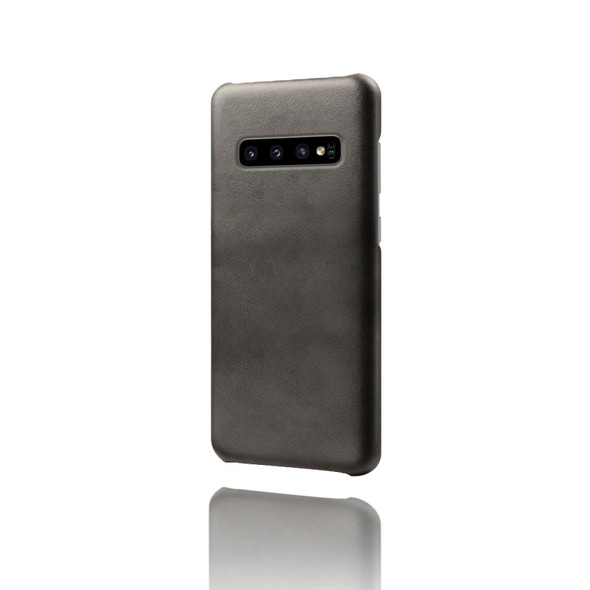 For Samsung Galaxy S10 Calf Texture  PC + PU Phone Case(Black)