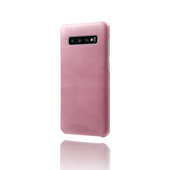 For Samsung Galaxy S10+ Calf Texture  PC + PU Phone Case(Pink)