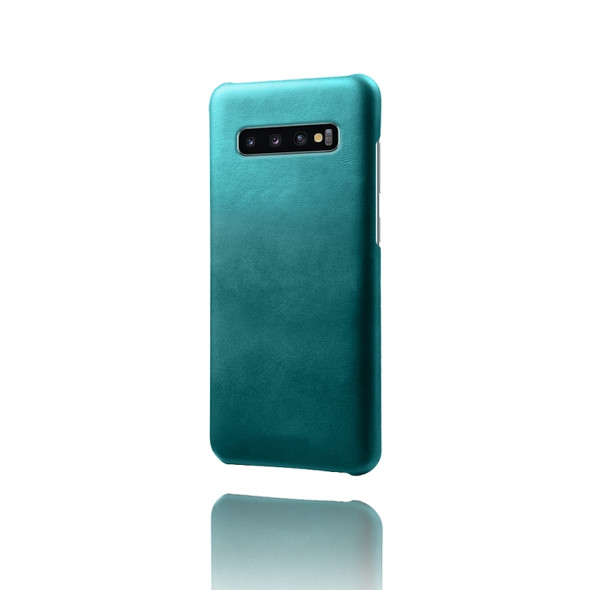 For Samsung Galaxy S10+ Calf Texture  PC + PU Phone Case(Green)