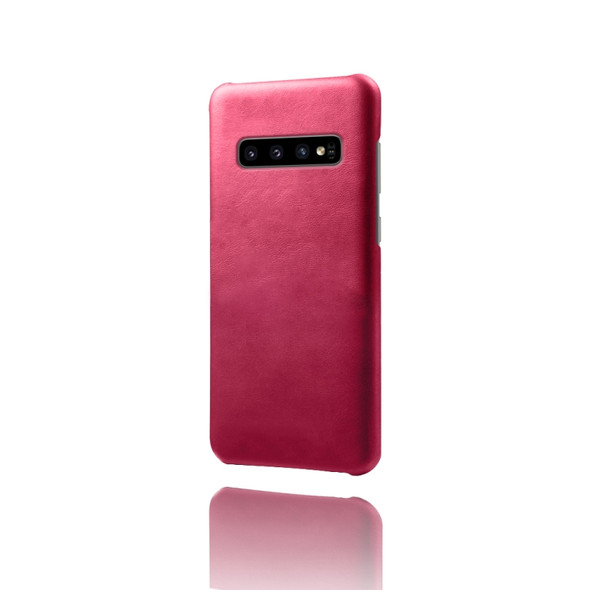 For Samsung Galaxy S10 Calf Texture  PC + PU Phone Case(Rose Red)