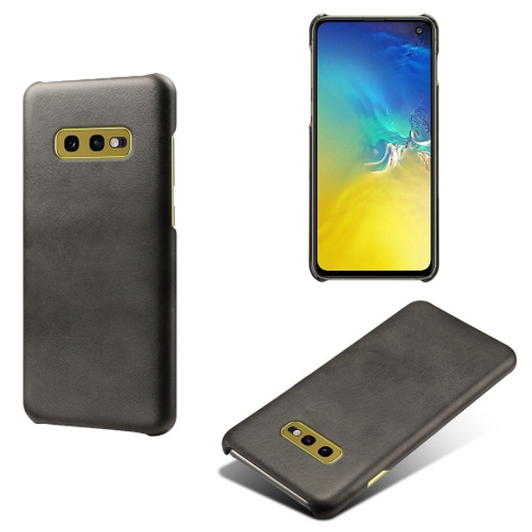 For Samsung Galaxy S10e Calf Texture  PC + PU Phone Case(Black)