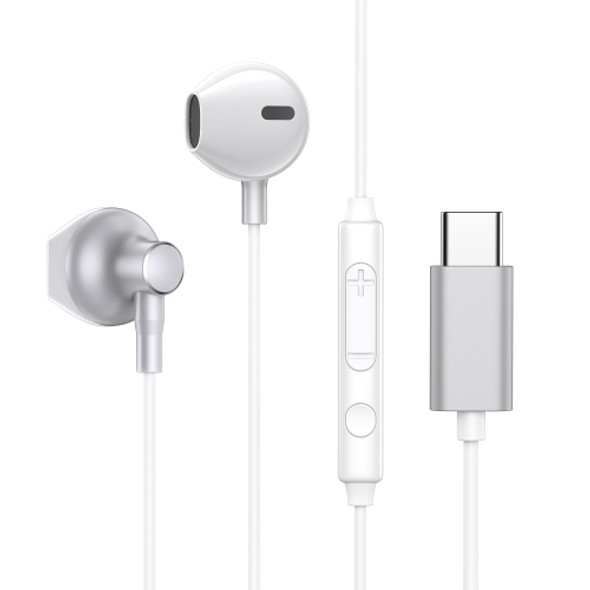 JOYROOM JR-EC03 Type-C Semi-in-ear Wired Control Earphone with Mic, Cable Length: 1.2m(White)